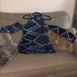 Dark blue & periwinkle Missing Polynesia top